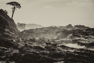 Scenic view of mountains against clear sky