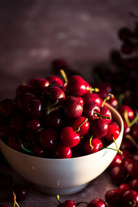 Close-up of strawberries in bowl