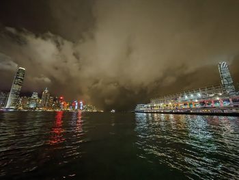 Illuminated city at night