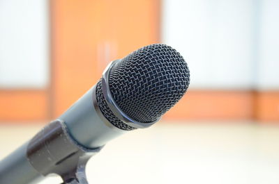 Close-up of microphone