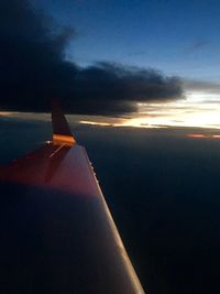 Airplane wing over road