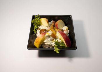 High angle view of food on table