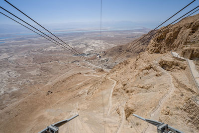 Masada snake path from cable way in israel towards fortress