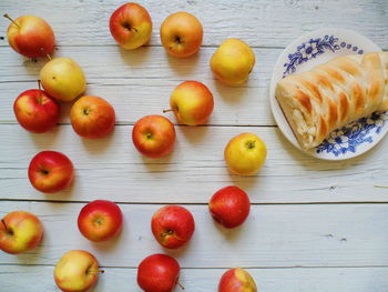 High angle view of fruits on table