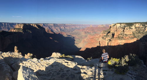 Panoramic view of rock formations against sky