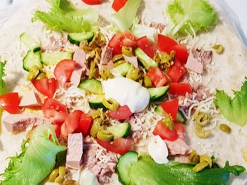 Close-up of salad served in plate