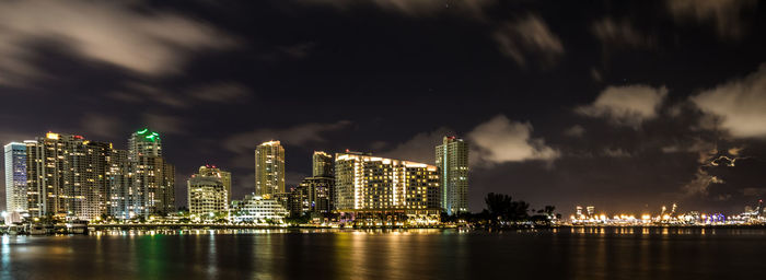 Illuminated city at night