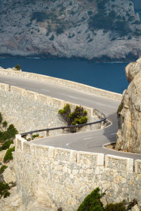 Scenic view of sea against mountain