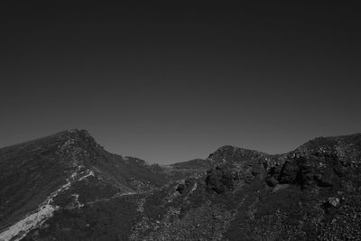 Scenic view of mountains against clear sky