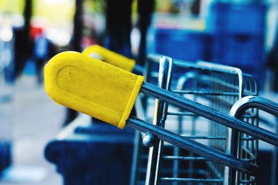 Close-up of shopping carts