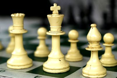 Close-up of chess pieces