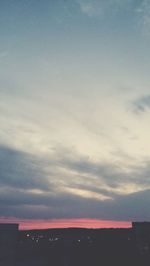 Scenic view of cloudy sky during sunset