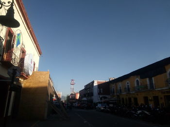 Panoramic view of city against clear sky