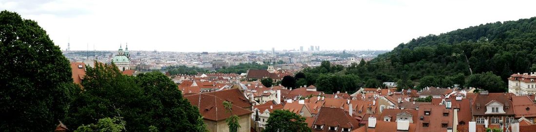 Panoramic view of cityscape against sky