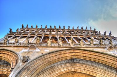 Low angle view of historical building against sky