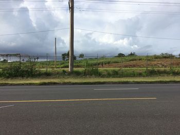 Road by landscape against sky