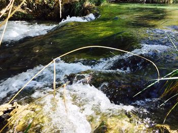 Water flowing over stream