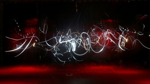 Illuminated lights at night