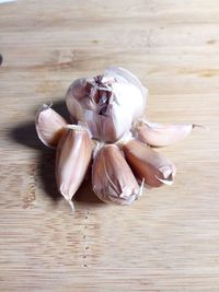 Close-up of garlic on table