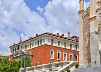 Low angle view of buildings against sky
