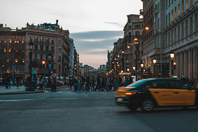 Street in city against sky