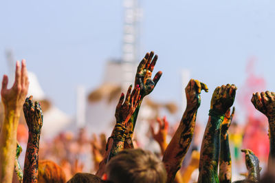 Young people having fun at the festival.