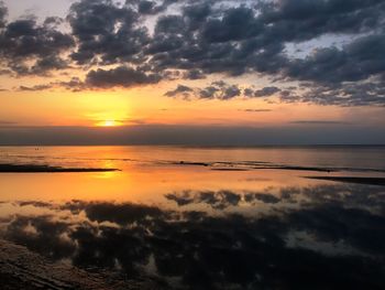 Scenic view of sea during sunset