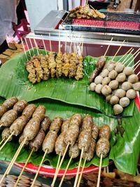 High angle view of vegetables for sale in market