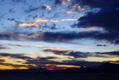 Scenic view of dramatic sky over sea