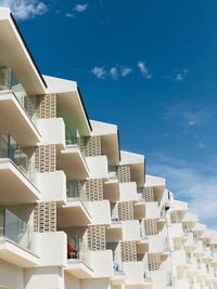 Low angle view of residential buildings against sky