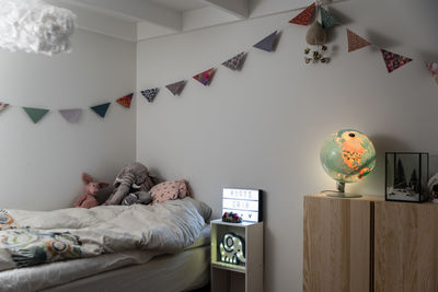 Interior of decorated bedroom at home