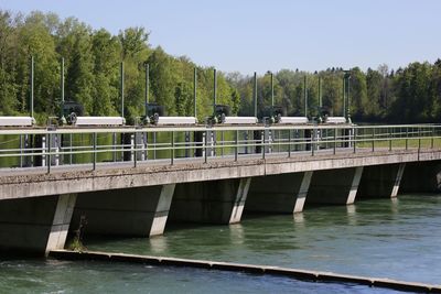 Bridge over river against sky