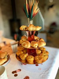 Close-up of various food / breakfast on table