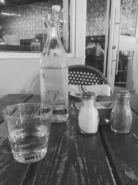 Close-up of bottle on table