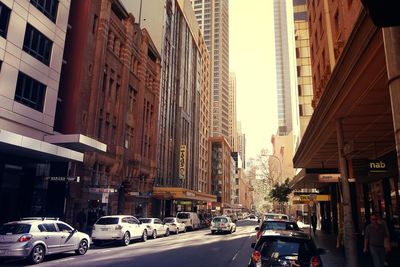 Road passing through city street