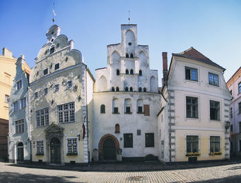 Low angle view of buildings against sky