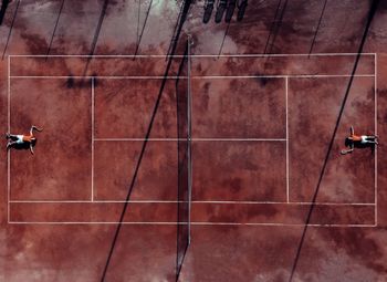 High angle view of soccer on grass