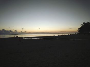 Scenic view of sea at sunset