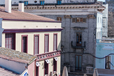 Exterior of old building in city