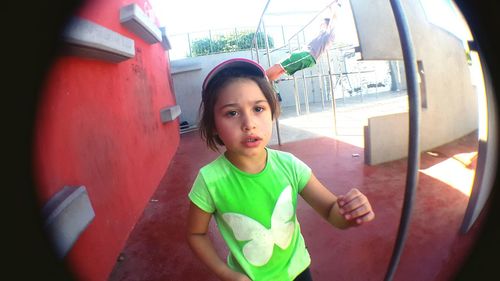 Portrait of girl at playground