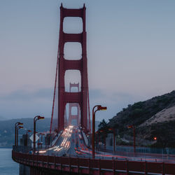 View of suspension bridge against sky
