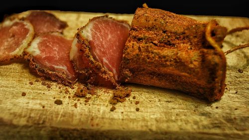 Close-up of bread in plate
