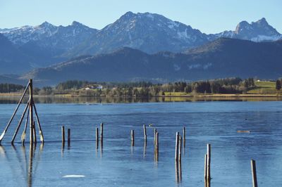 Scenic view of lake against mountains