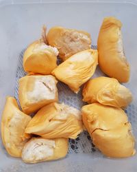 High angle view of bread on table