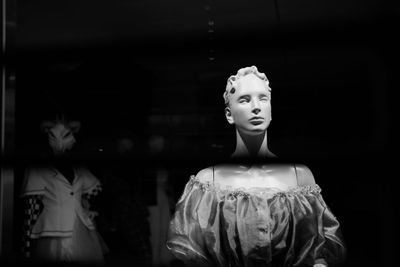 View of mannequin in store