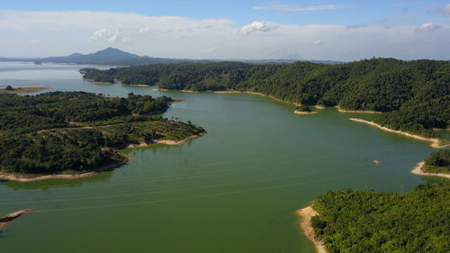 High angle view of bay