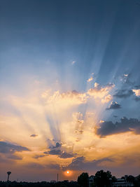 Low angle view of sky during sunset