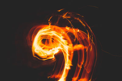 Close-up of fire against black background