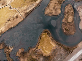 High angle view of lake