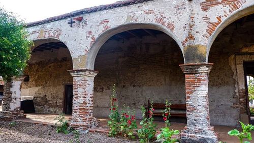 Entrance of old historic building